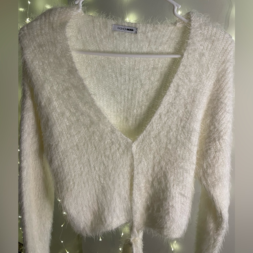 FashionNova Fuzzy Cropped Sweater